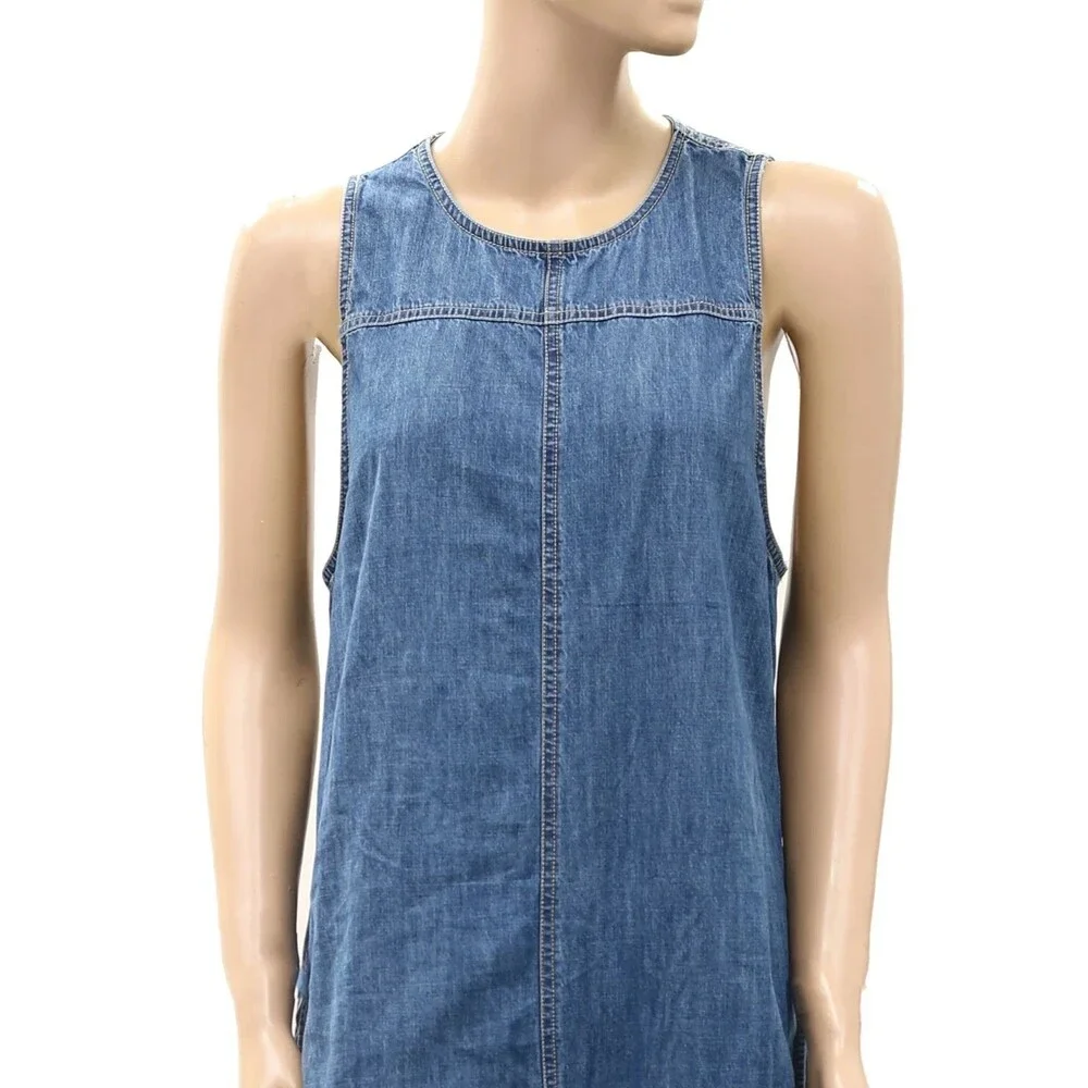 Free People We The Free Do No Wrong Jumpsuit Wide Leg Denim Cotton M 289099